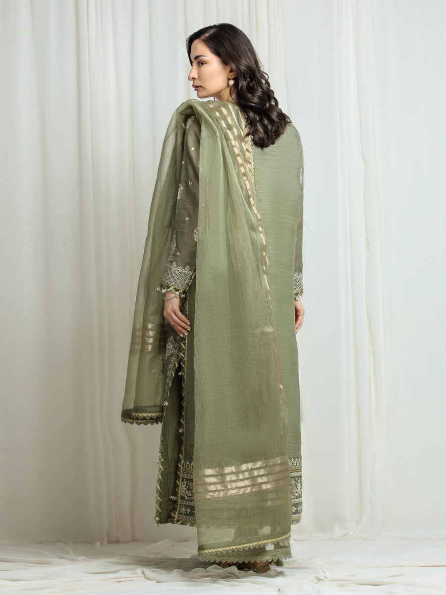 edenrobe Premium Festive Unstitched Munar 3Pc Suit EWU6V21-32063