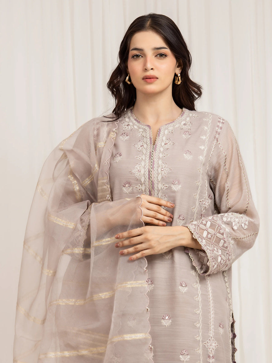 edenrobe Premium Festive Unstitched Munar 3Pc Suit EWU6V21-32064
