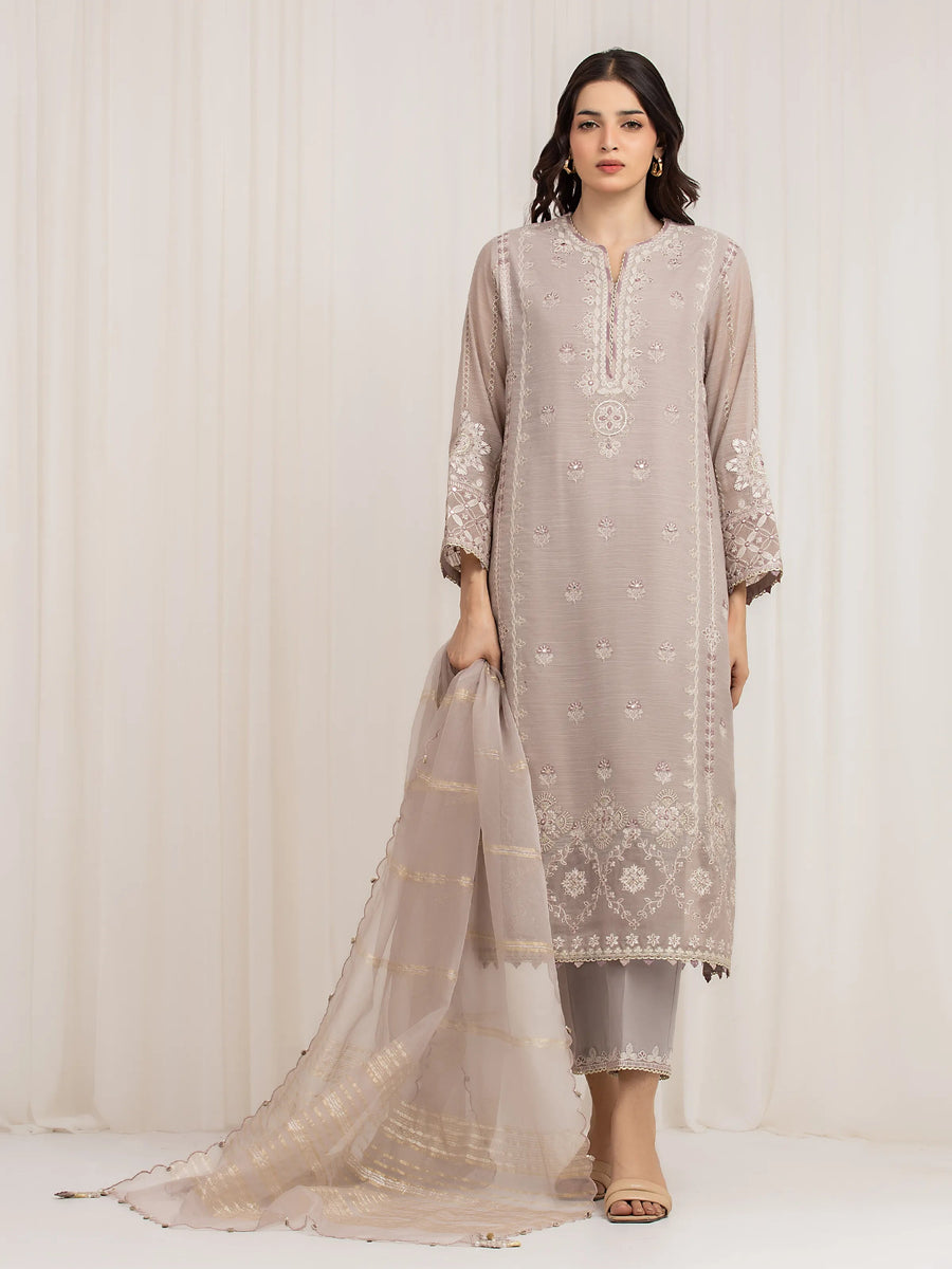 edenrobe Premium Festive Unstitched Munar 3Pc Suit EWU6V21-32064