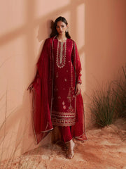 edenrobe Festive Unstitched Embroidered Karandi 3Pc Suit EWU6V22-32091