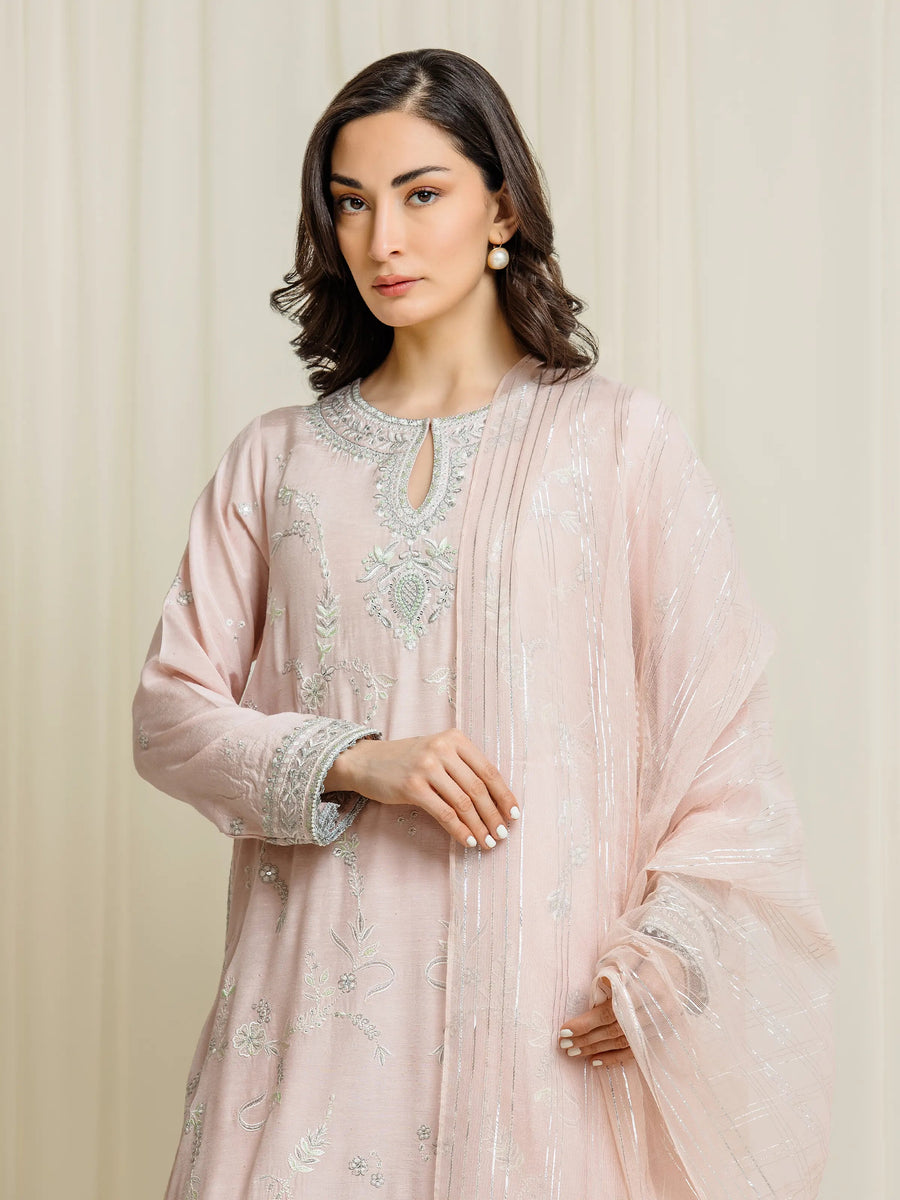 edenrobe Festive Unstitched Embroidered Karandi 3Pc Suit EWU6V22-32092