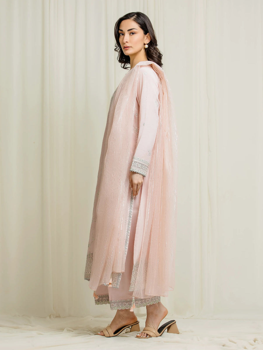 edenrobe Festive Unstitched Embroidered Karandi 3Pc Suit EWU6V22-32092