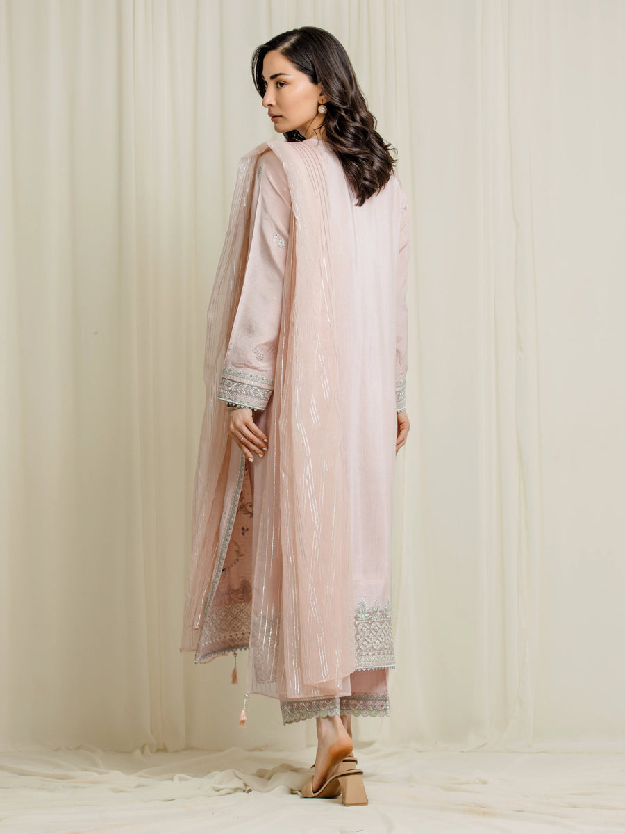 edenrobe Festive Unstitched Embroidered Karandi 3Pc Suit EWU6V22-32092
