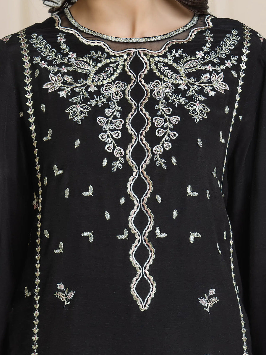 edenrobe Festive Unstitched Embroidered Karandi 3Pc Suit EWU6V22-32094