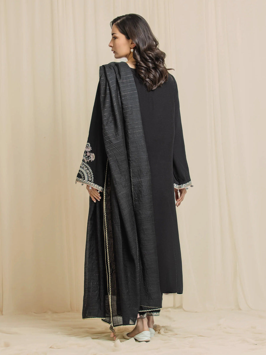 edenrobe Festive Unstitched Embroidered Karandi 3Pc Suit EWU6V22-32094