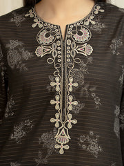 edenrobe Premium Embroidered Zari Lawn Unstitched 3Pc Suit EWU6V23-33401