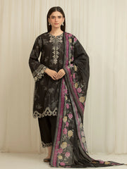 edenrobe Premium Embroidered Zari Lawn Unstitched 3Pc Suit EWU6V23-33401