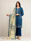 edenrobe Premium Embroidered Zari Lawn Unstitched 3Pc Suit EWU6V23-33404