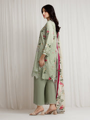 edenrobe Premium Embroidered Zari Lawn Unstitched 3Pc Suit EWU6V23-33405