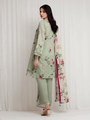 edenrobe Premium Embroidered Zari Lawn Unstitched 3Pc Suit EWU6V23-33405