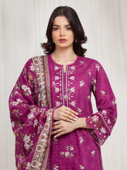 edenrobe Premium Embroidered Zari Lawn Unstitched 3Pc Suit EWU6V23-33410