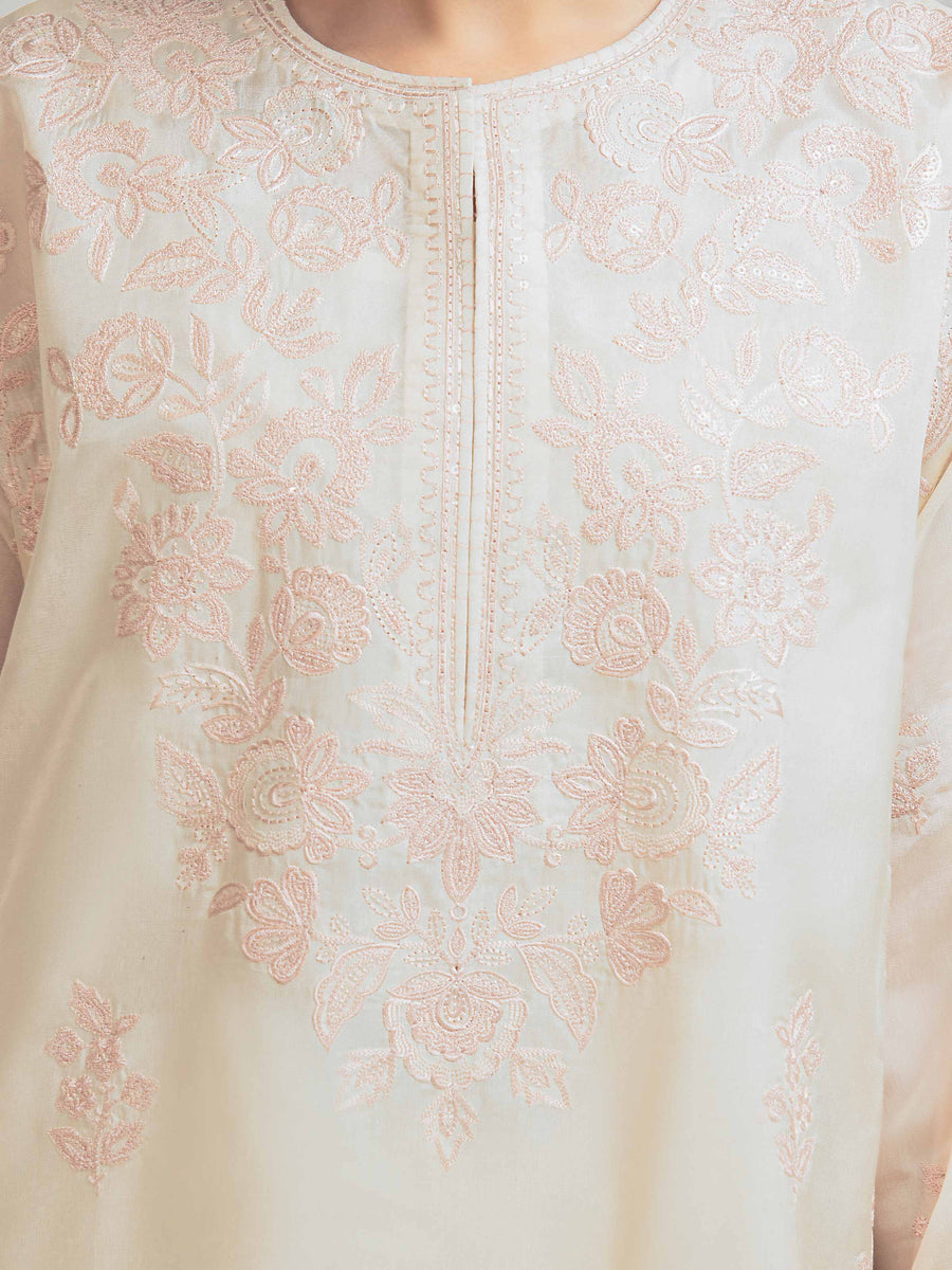 edenrobe Premium Unstitched Embroidered Silk 3Pc Suit EWU6V24-32103