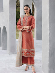 edenrobe Premium Festive Unstitched Jacquard 3Pc Suit EWU6V3-33461