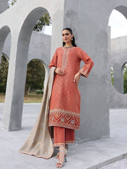 edenrobe Premium Festive Unstitched Jacquard 3Pc Suit EWU6V3-33461