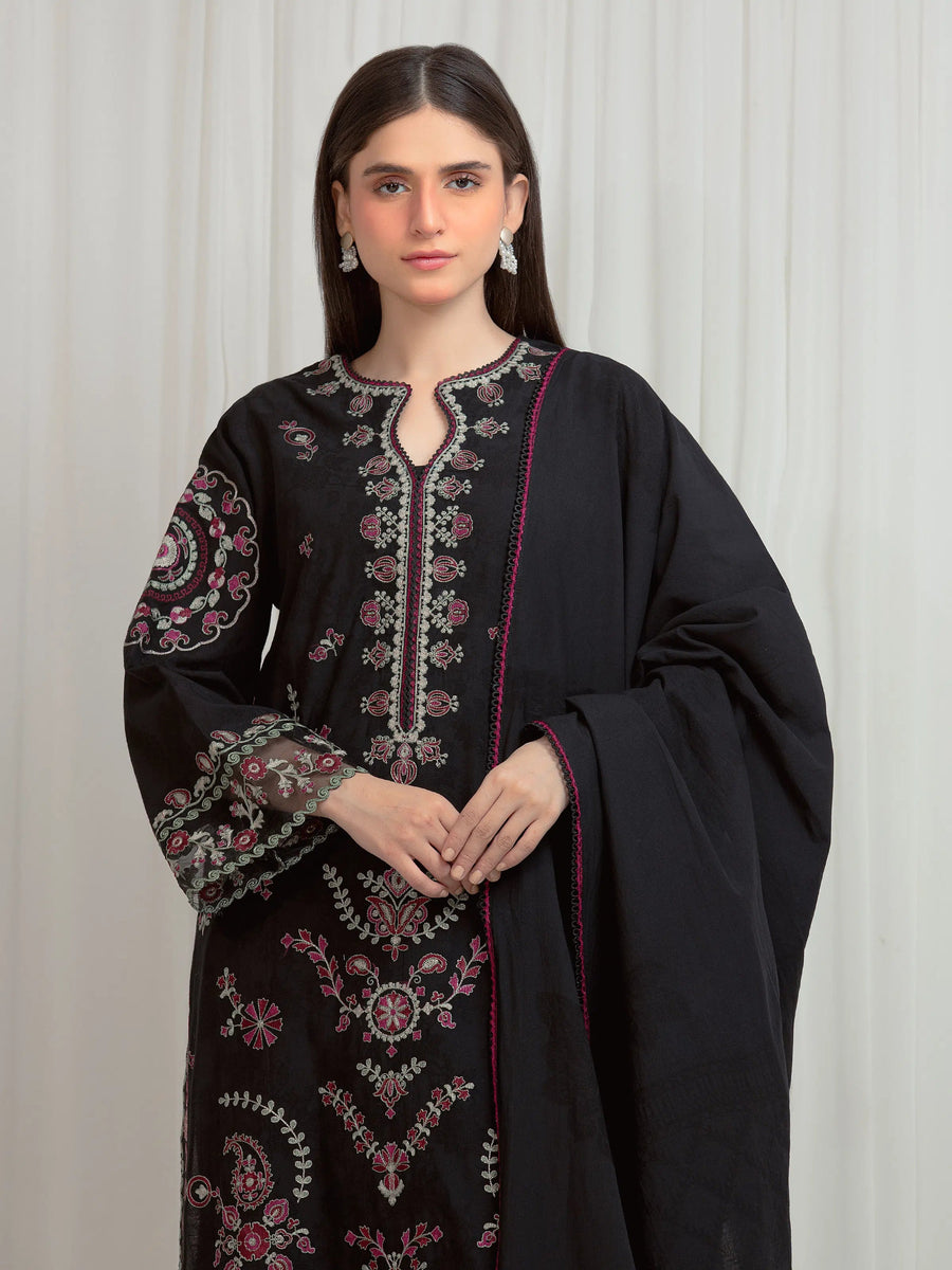 edenrobe Premium Festive Unstitched Jacquard 3Pc Suit EWU6V3-33466