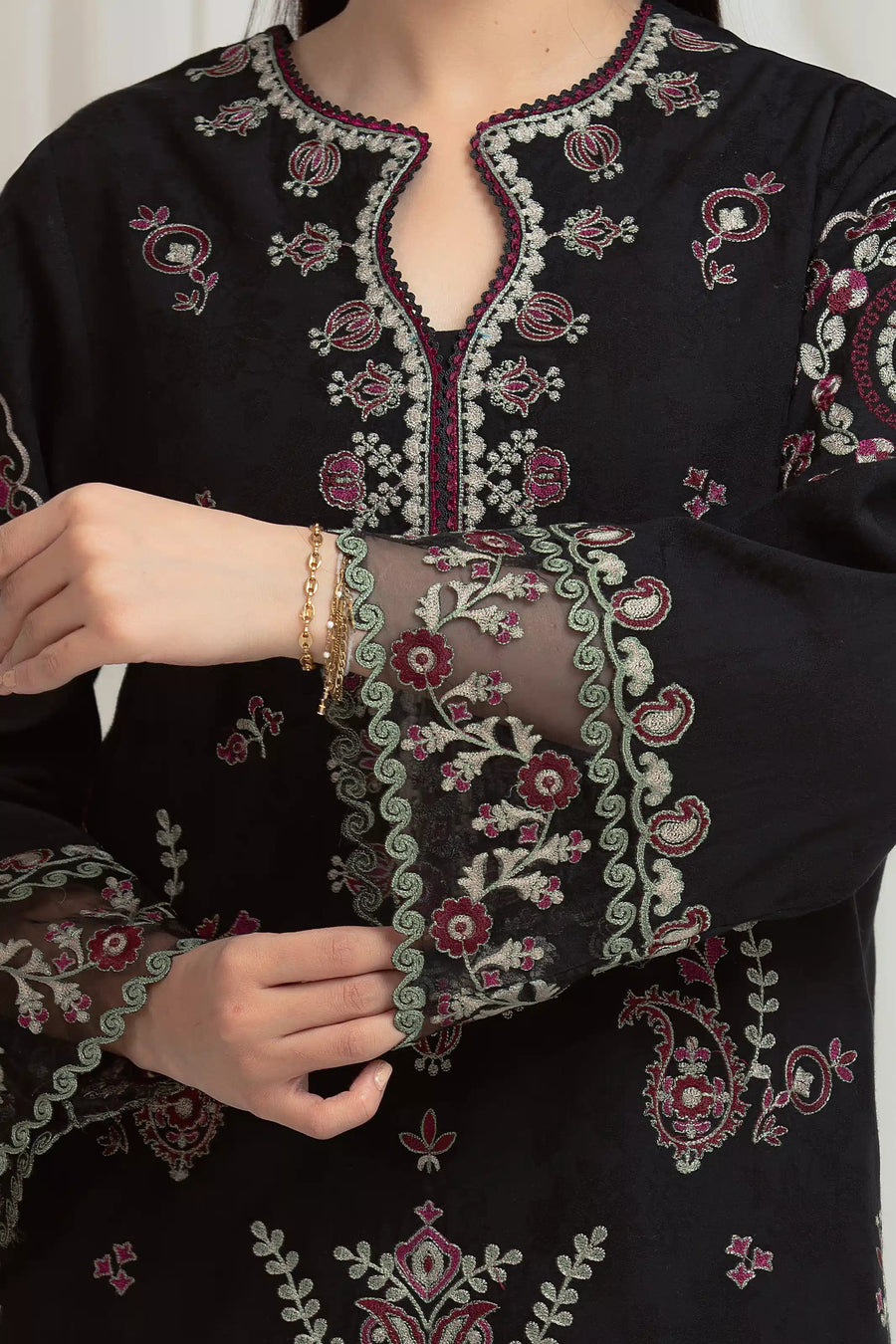 edenrobe Premium Festive Unstitched Jacquard 3Pc Suit EWU6V3-33466