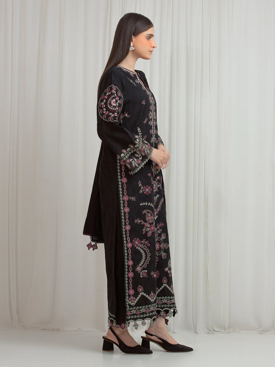 edenrobe Premium Festive Unstitched Jacquard 3Pc Suit EWU6V3-33466