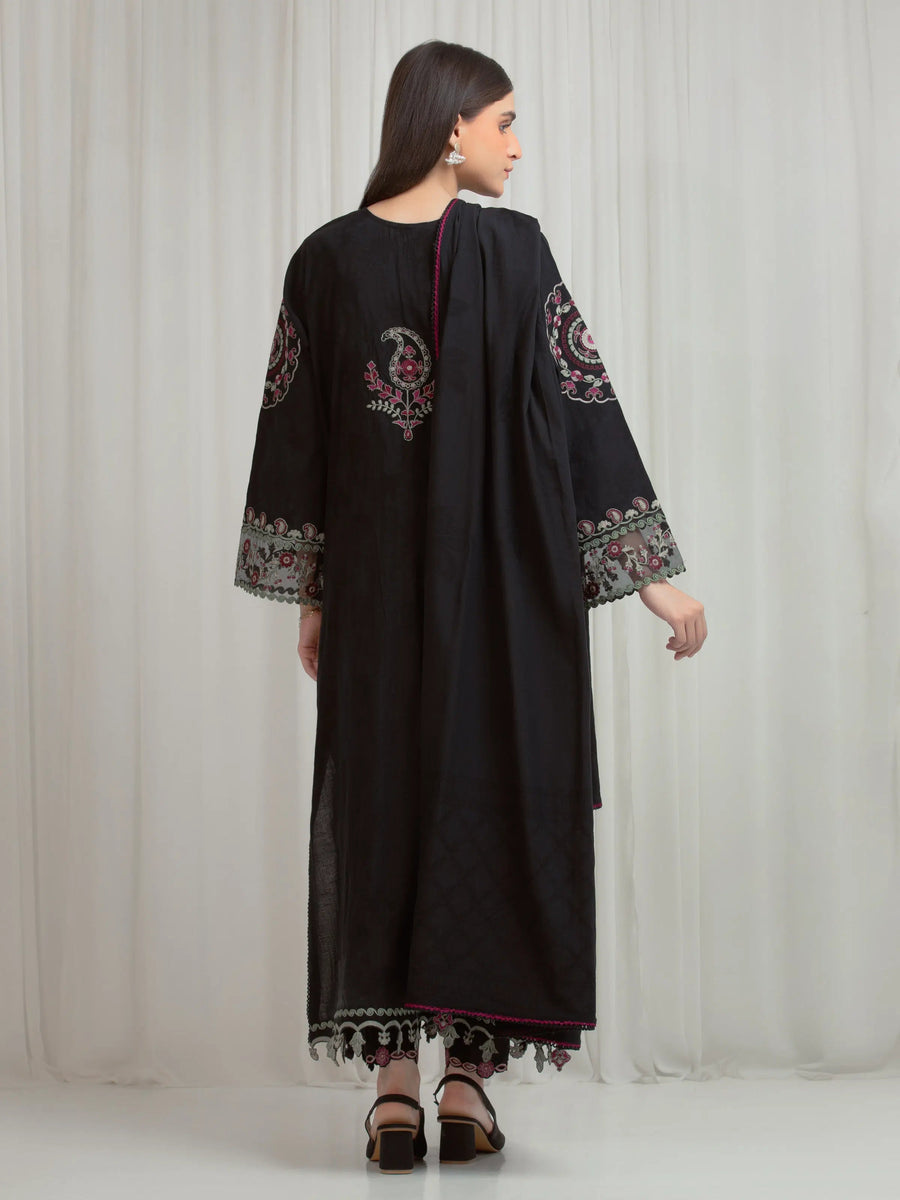 edenrobe Premium Festive Unstitched Jacquard 3Pc Suit EWU6V3-33466