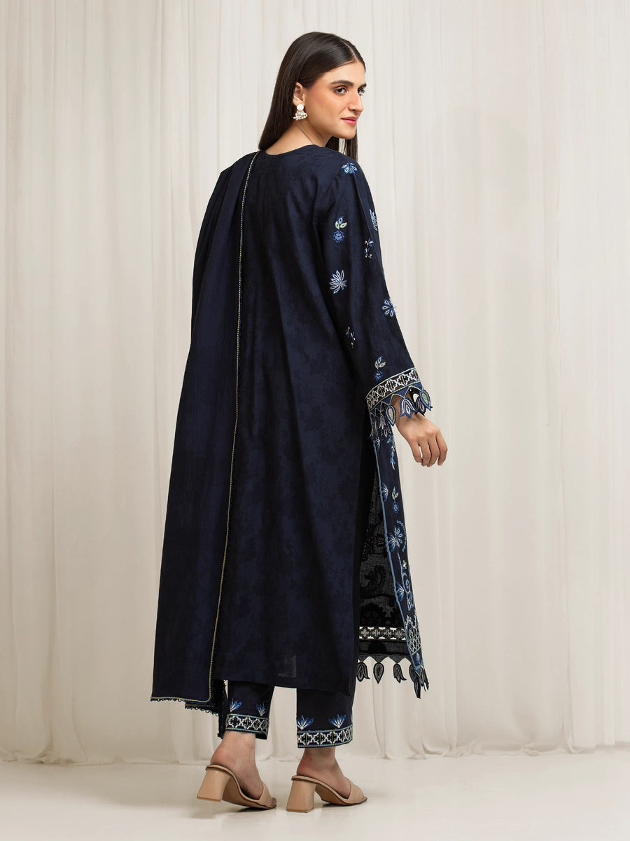 edenrobe Premium Festive Unstitched Jacquard 3Pc Suit EWU6V3-33468