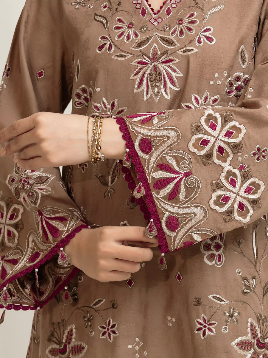 edenrobe Premium Festive Unstitched Jacquard 3Pc Suit EWU6V3-33469