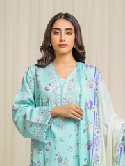 edenrobe Premium Embroidered Lawn Unstitched 3Pc Suit EWU6V1-33023