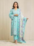 edenrobe Premium Embroidered Lawn Unstitched 3Pc Suit EWU6V1-33023