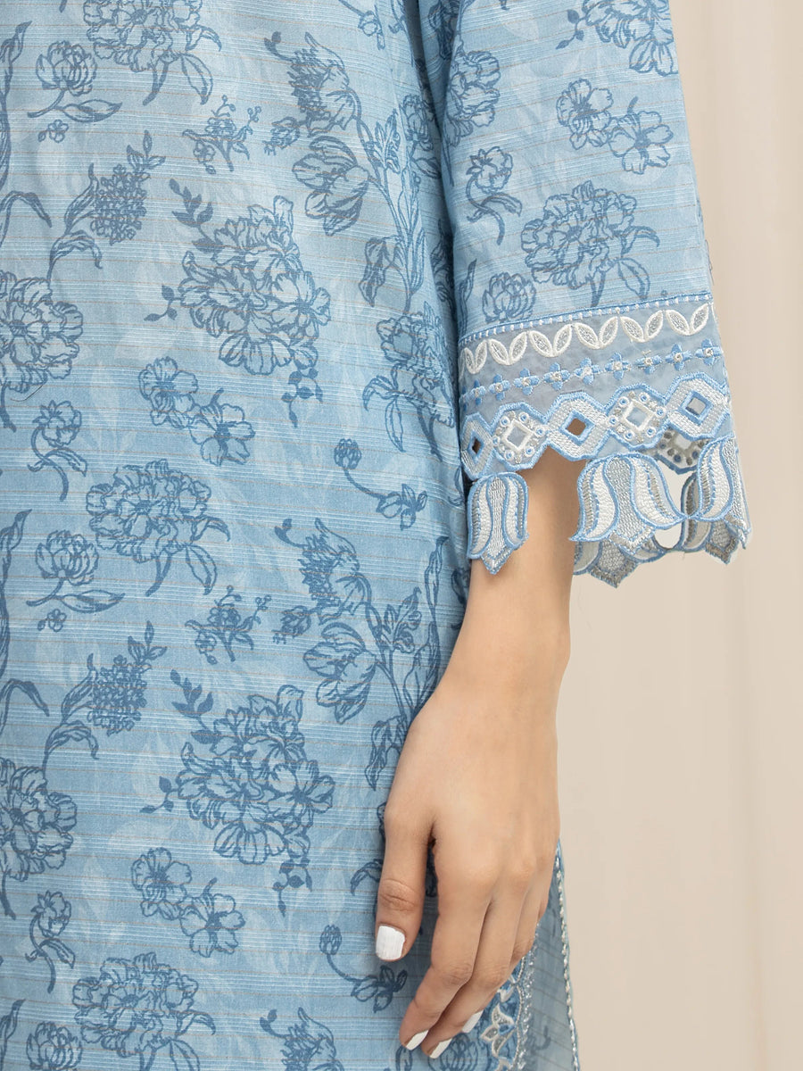 edenrobe Premium Embroidered Zari Lawn Unstitched 3Pc Suit EWU6V23-33416