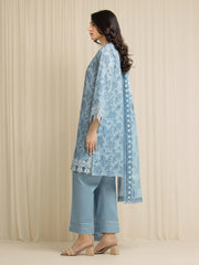 edenrobe Premium Embroidered Zari Lawn Unstitched 3Pc Suit EWU6V23-33416