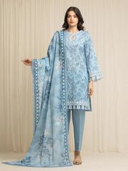 edenrobe Premium Embroidered Zari Lawn Unstitched 3Pc Suit EWU6V23-33416