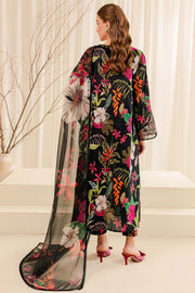 Farasha Summer Essentials Embroidered Lawn Unstitched 3Pc Suit - Ebony Passion