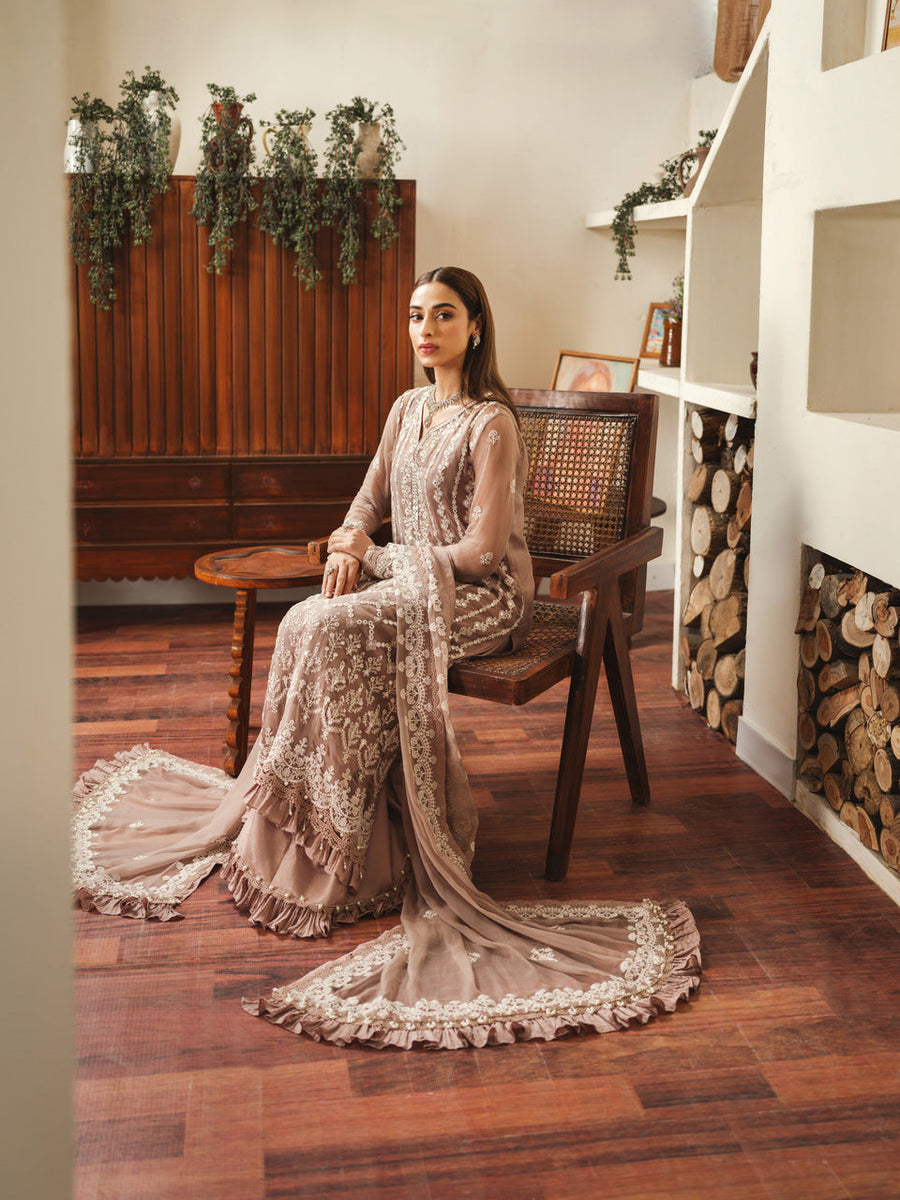 Mysha by Sifa Embroidered Chiffon Unstitched 3Pc Suit - EDA