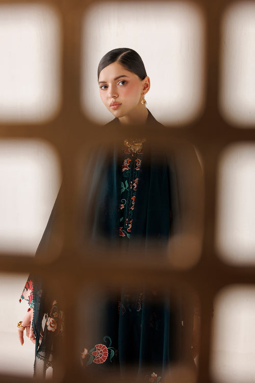 Farasha Veira Embroidered Raw Silk Unstitched 3Pc Suit D-07 Eden Ivy