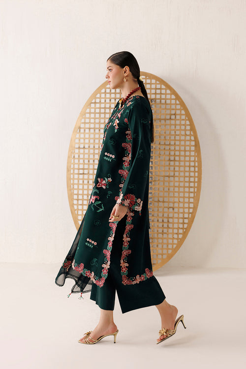 Farasha Veira Embroidered Raw Silk Unstitched 3Pc Suit D-07 Eden Ivy