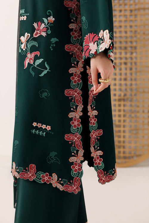 Farasha Veira Embroidered Raw Silk Unstitched 3Pc Suit D-07 Eden Ivy