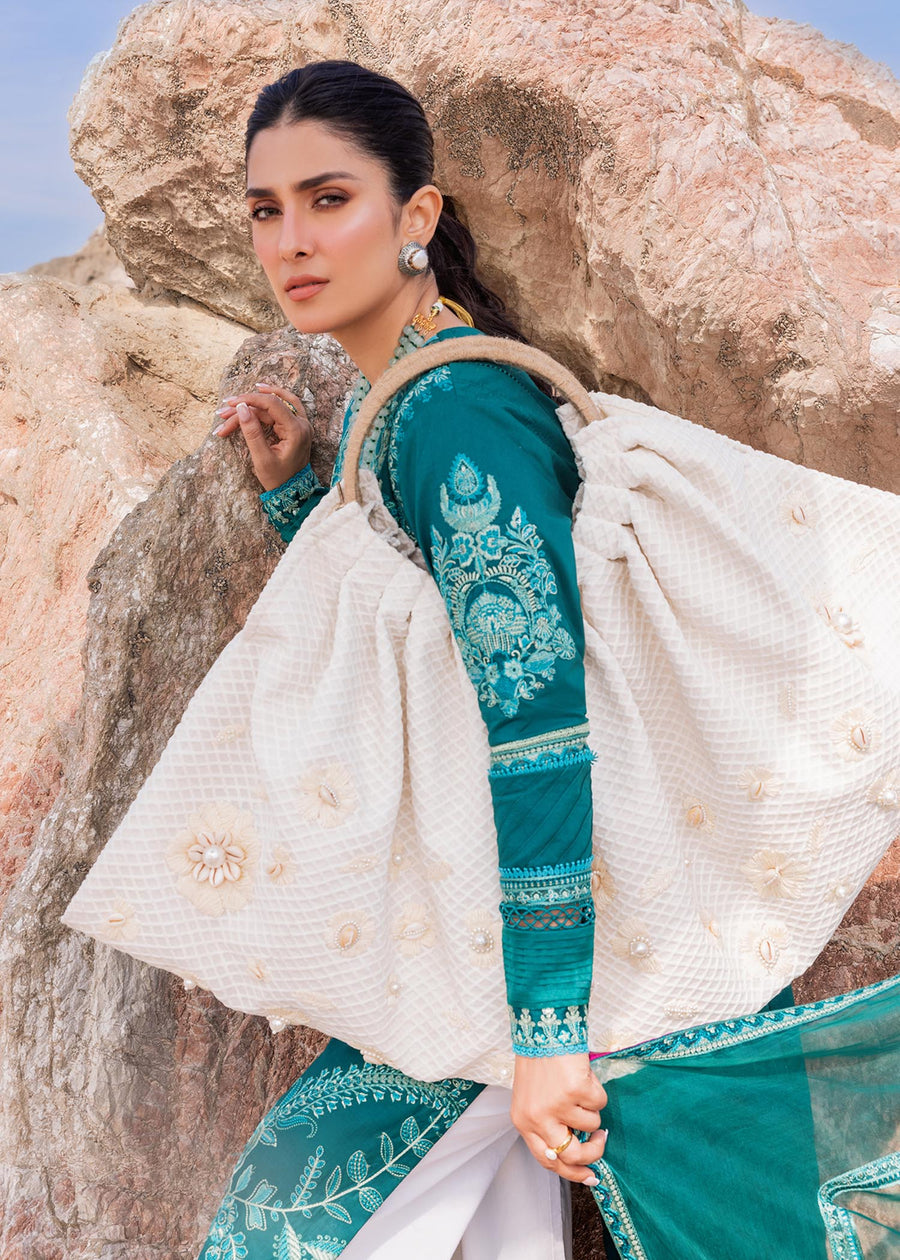 Siraa by Sadaf Fawad Khan Embroidered Lawn Unstitched 3Pc Suit - Elaheh (A)