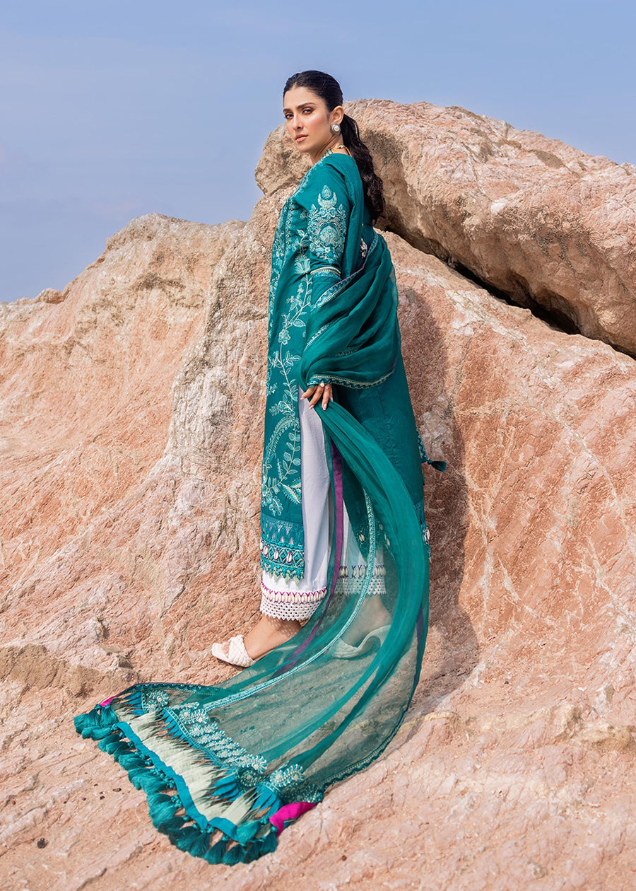 Siraa by Sadaf Fawad Khan Embroidered Lawn Unstitched 3Pc Suit - Elaheh (A)