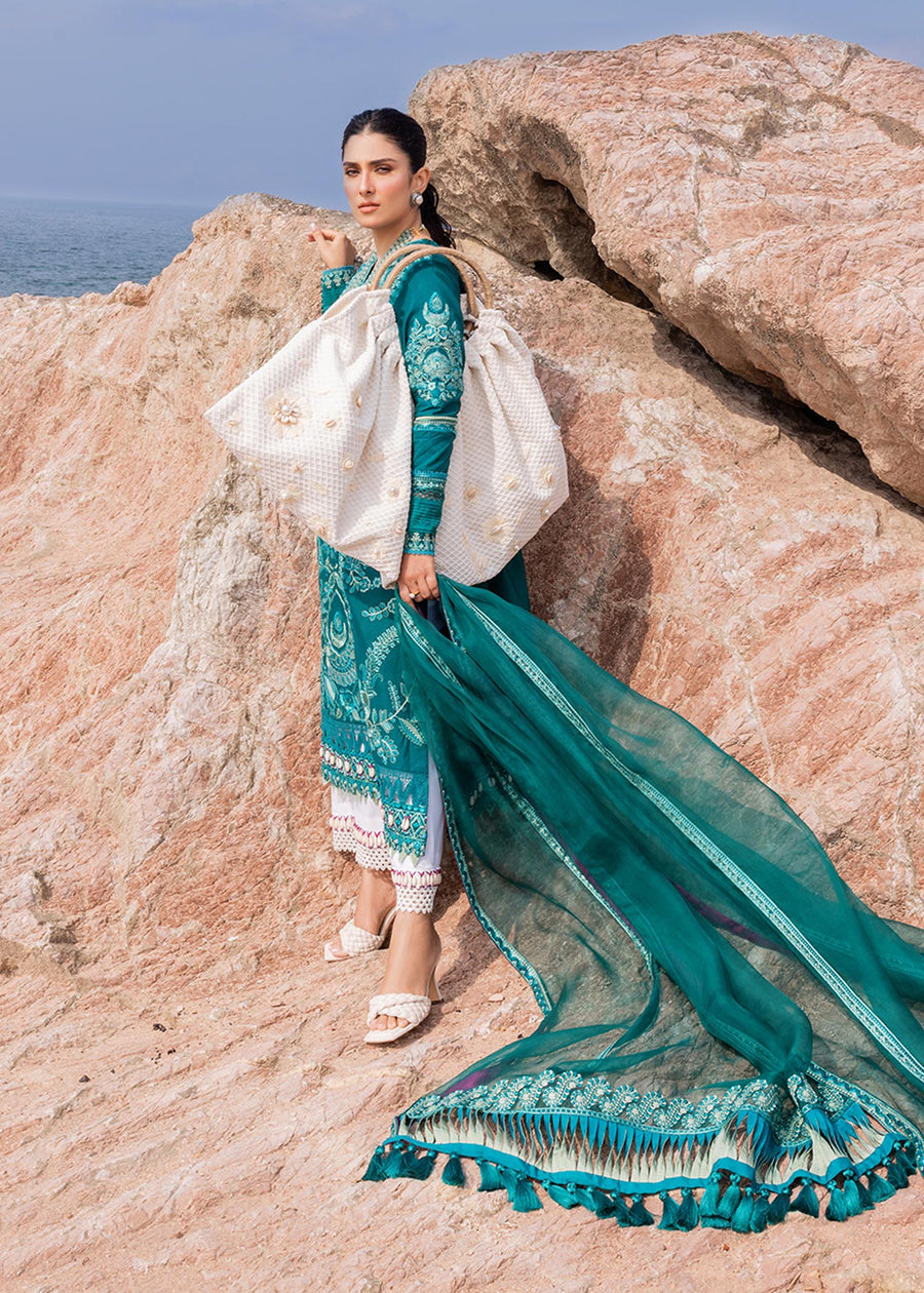 Siraa by Sadaf Fawad Khan Embroidered Lawn Unstitched 3Pc Suit - Elaheh (A)