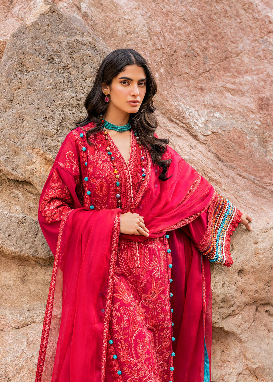 Siraa by Sadaf Fawad Khan Embroidered Lawn Unstitched 3Pc Suit - Elaheh (B)