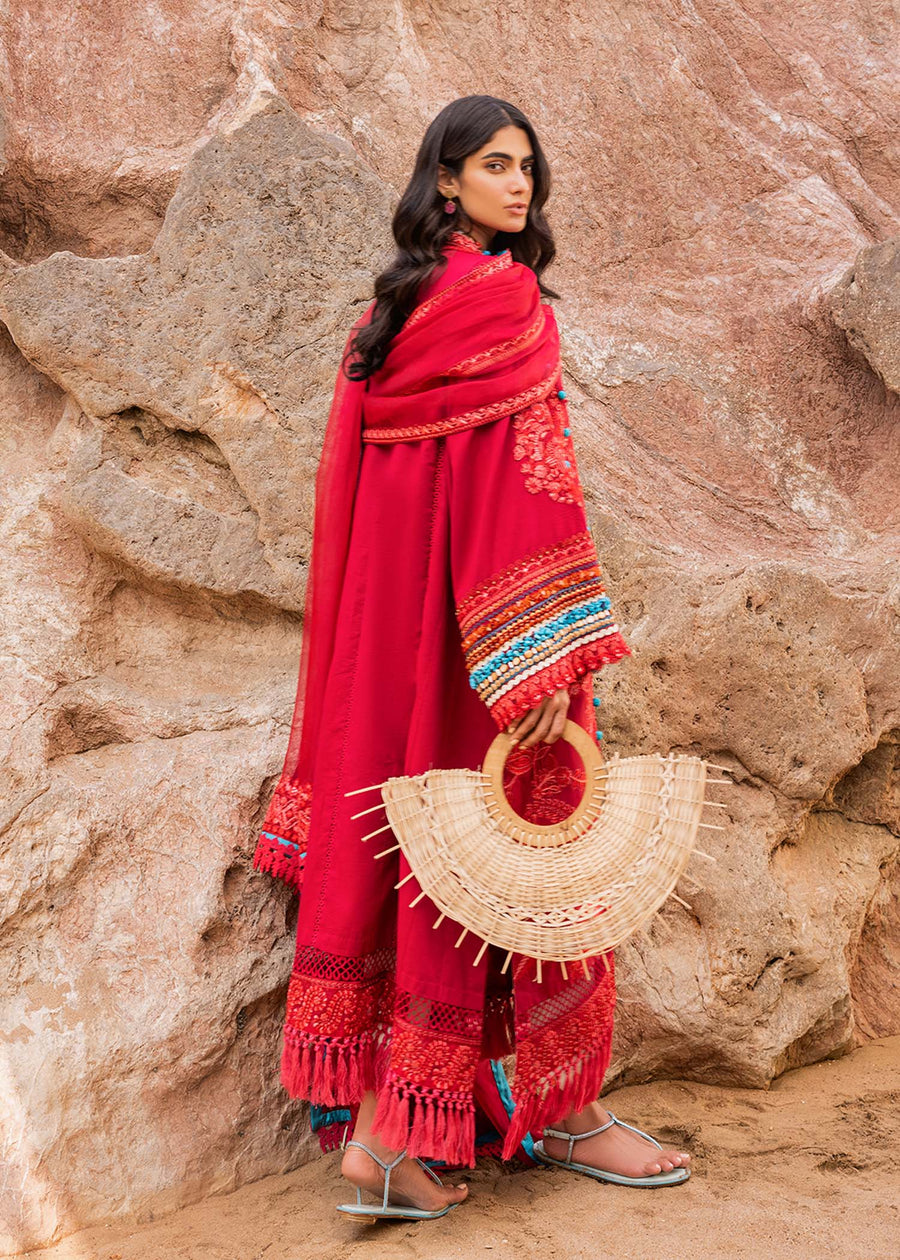 Siraa by Sadaf Fawad Khan Embroidered Lawn Unstitched 3Pc Suit - Elaheh (B)