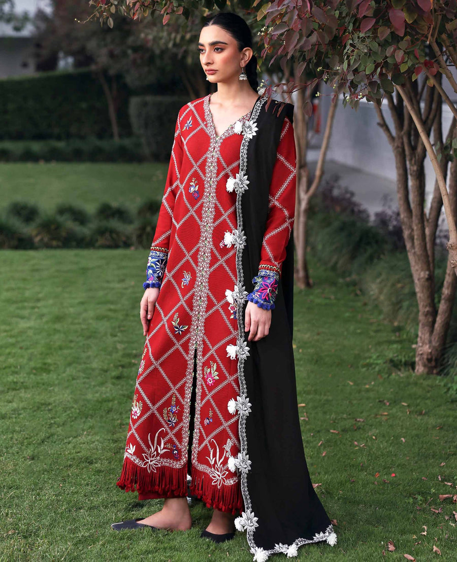 Republic Womenswear Amaris Unstitched Khaddar 3Pc Suit D-15 Elara