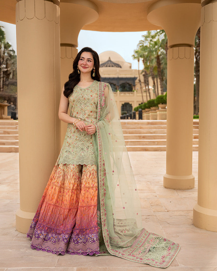 Faiza Saqlain AYA Embroidered Luxury Lawn Unstitched 3Pc Suit - ELDIRА