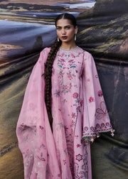 Hussain Rehar ZAN Unstitched Embroidered Lawn 3Pc Suit - Elfa