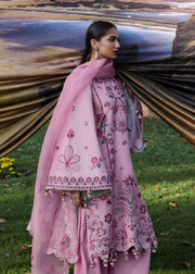 Hussain Rehar ZAN Unstitched Embroidered Lawn 3Pc Suit - Elfa