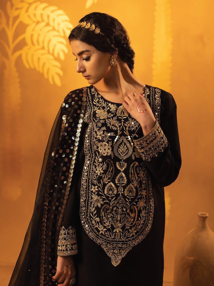 Faiza Faisal Signature Festive Pret Thai Silk 3Pc Suit - Elke