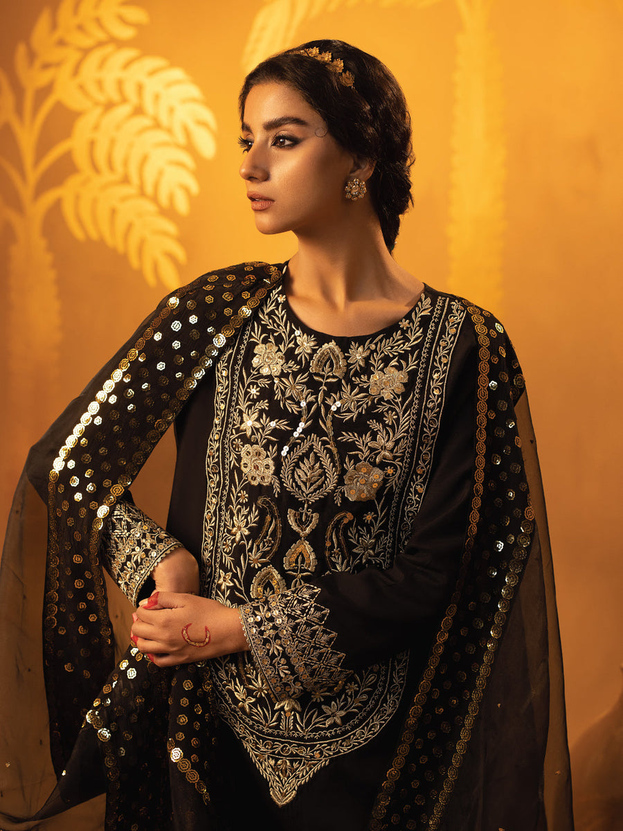 Faiza Faisal Signature Festive Pret Thai Silk 3Pc Suit - Elke