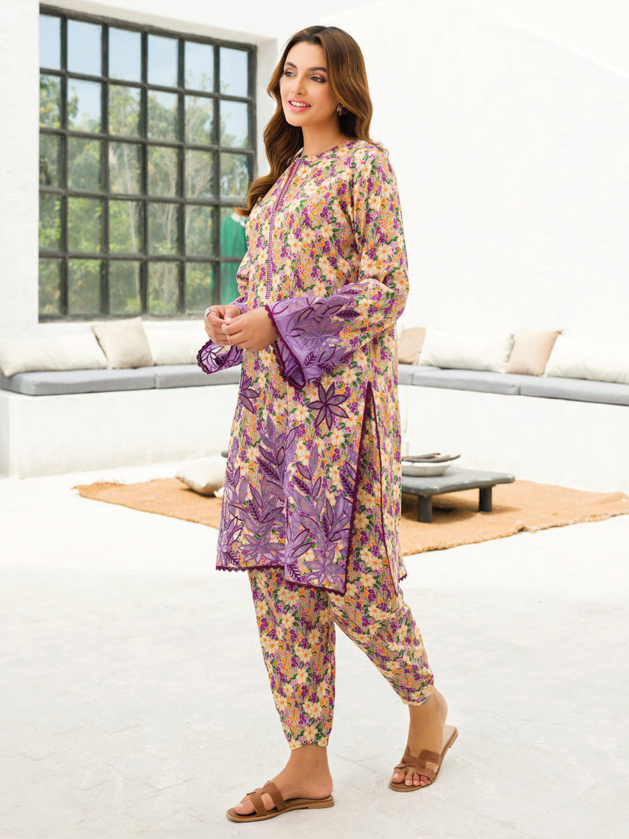 Faiza Faisal Aura Pret Embroidered Dobby Lawn 2Pc Suit - Ella