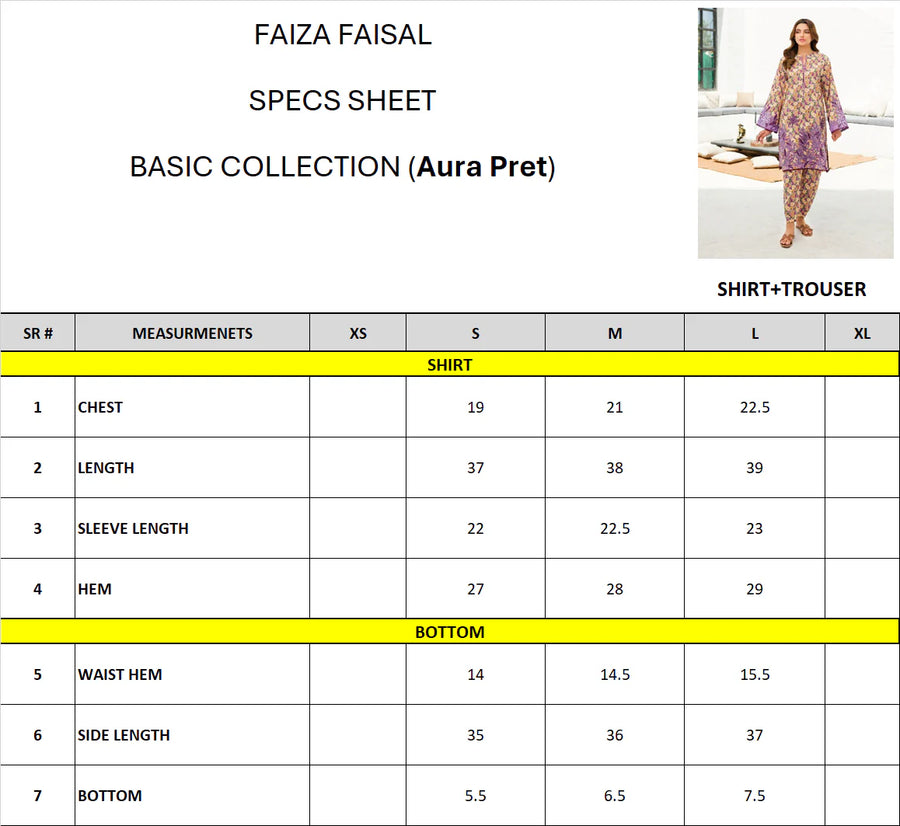 Faiza Faisal Aura Pret Embroidered Dobby Lawn 2Pc Suit - Ella