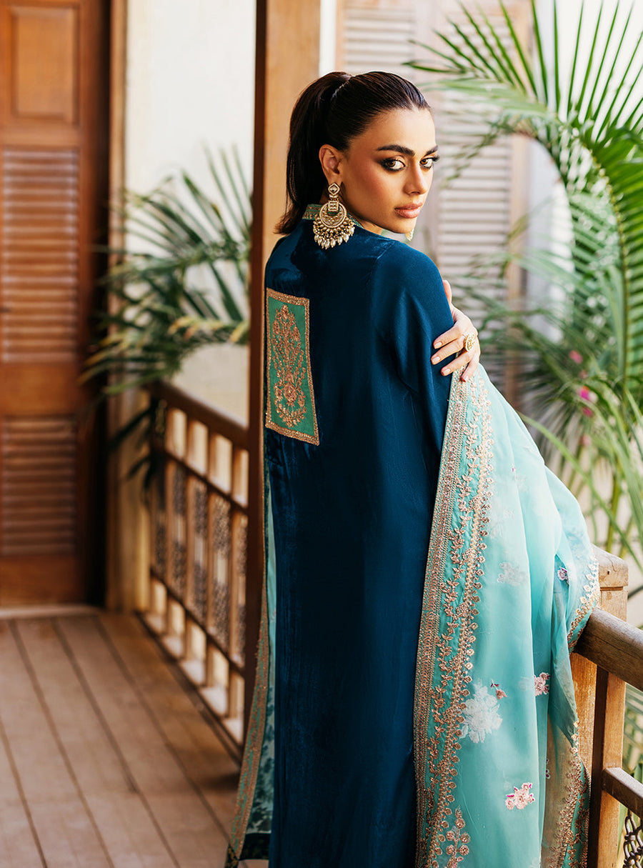 Zainab Chottani Embroidered Velvet Unstitched 3Pc Suit - Elsa