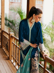 Zainab Chottani Embroidered Velvet Unstitched 3Pc Suit - Elsa