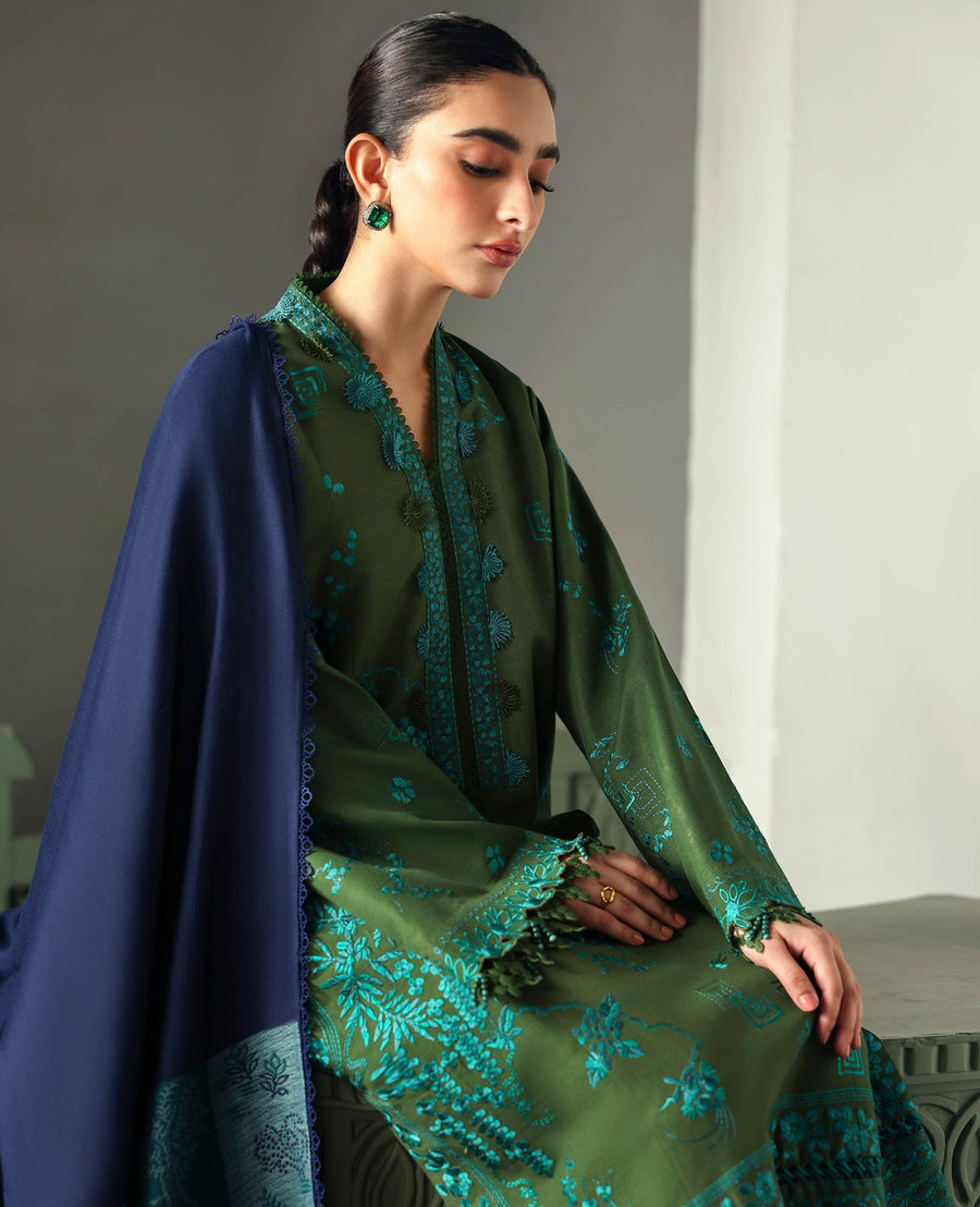 Republic Womenswear Amaris Unstitched Khaddar 3Pc Suit D-06 Elysia